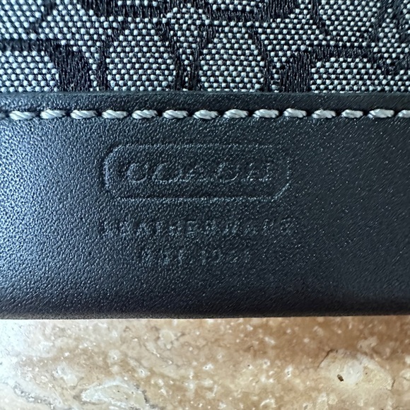 Coach Signature Black/ Gray Logo Canvas Leather Purse Y2K w/Sm Coin Purse - Picture 11 of 16